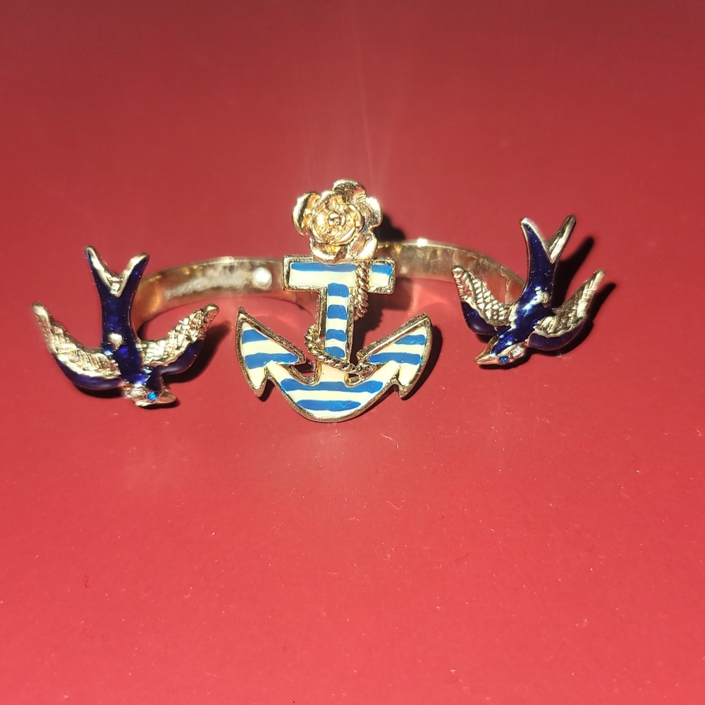 Betsey Johnson Anchor Bird Ring